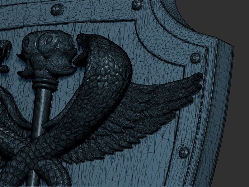 Medical symbol shield 3D print model_20