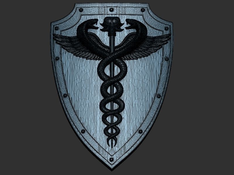 Medical symbol shield 3D print model_17