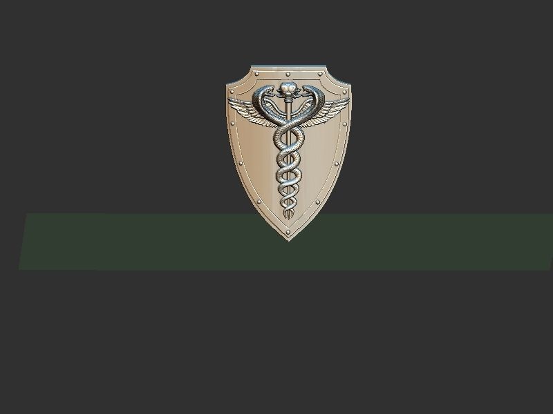 Medical symbol shield 3D print model_25