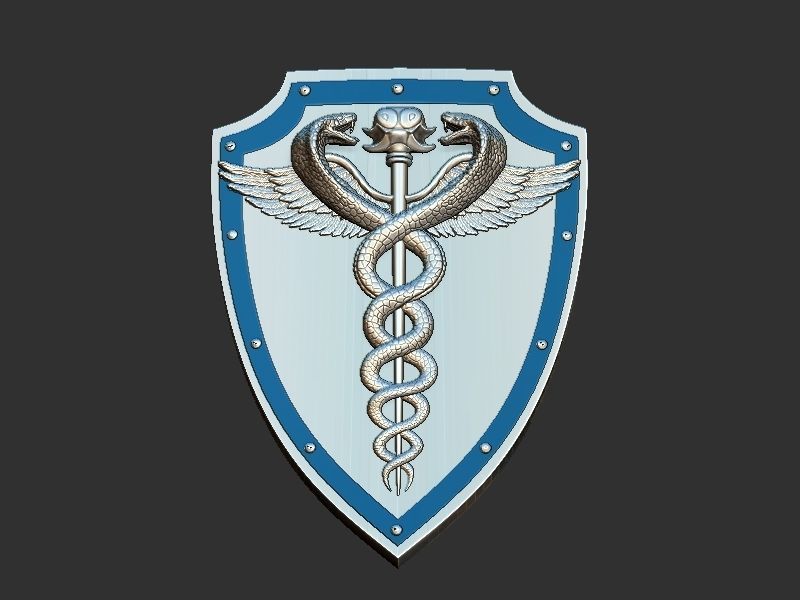Medical symbol shield 3D print model_1