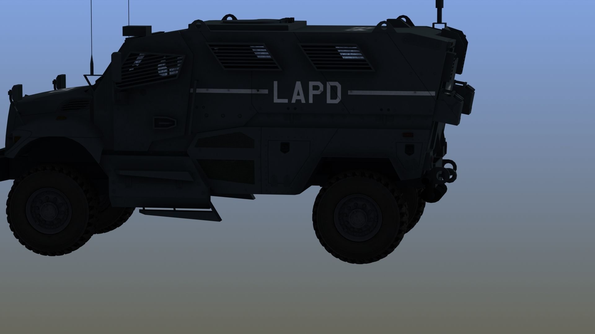 Police MRAP Low-poly 3D model_3