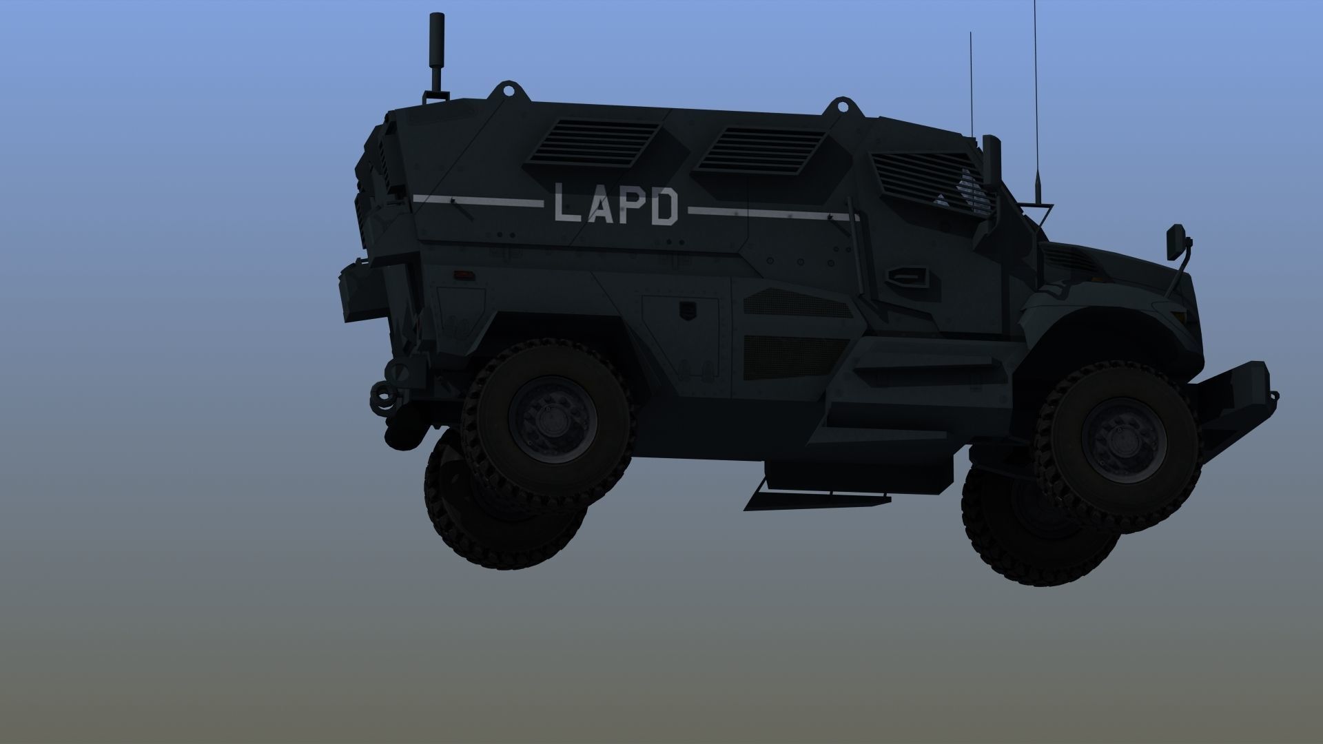 Police MRAP Low-poly 3D model_7