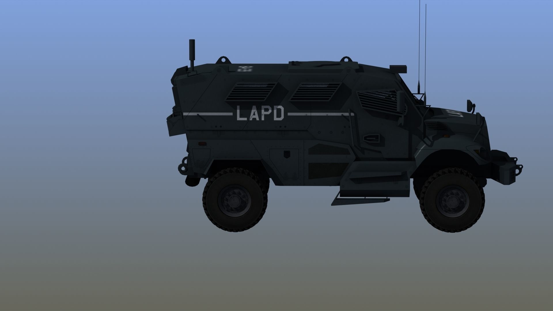 Police MRAP Low-poly 3D model_9