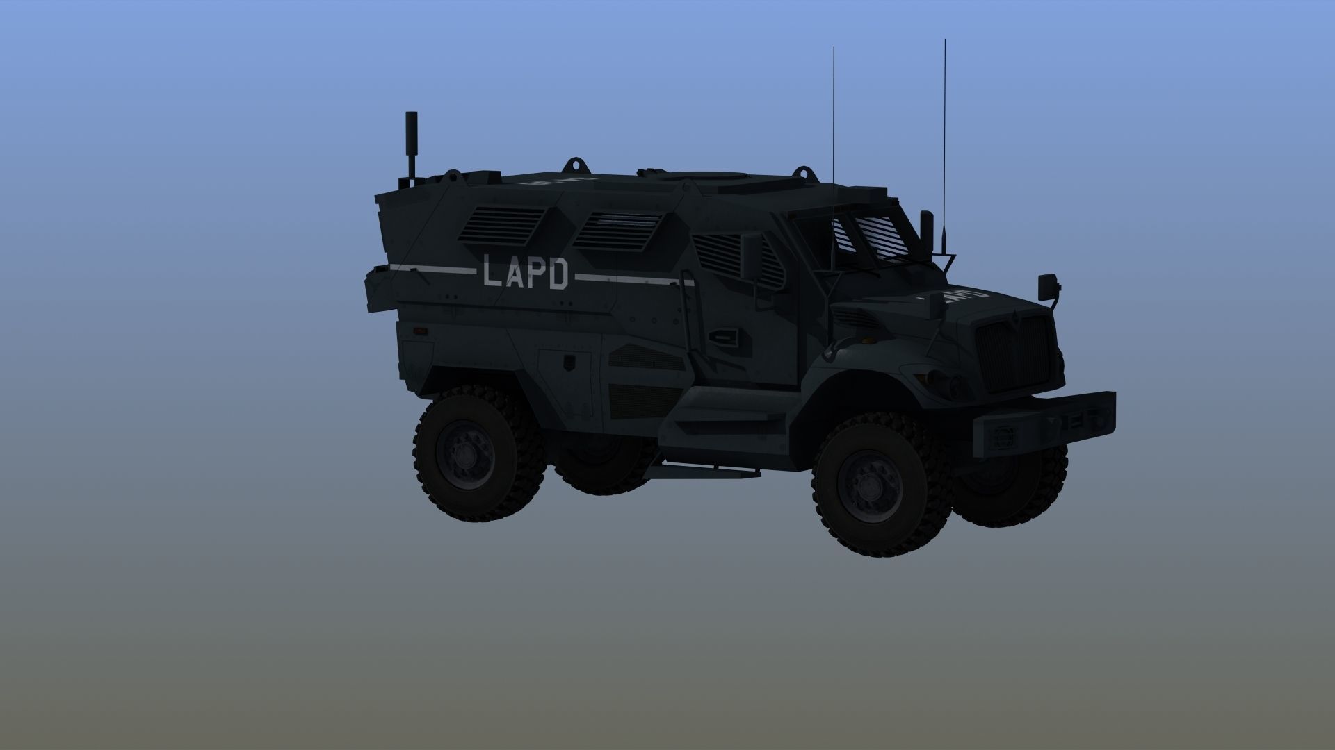Police MRAP Low-poly 3D model_8