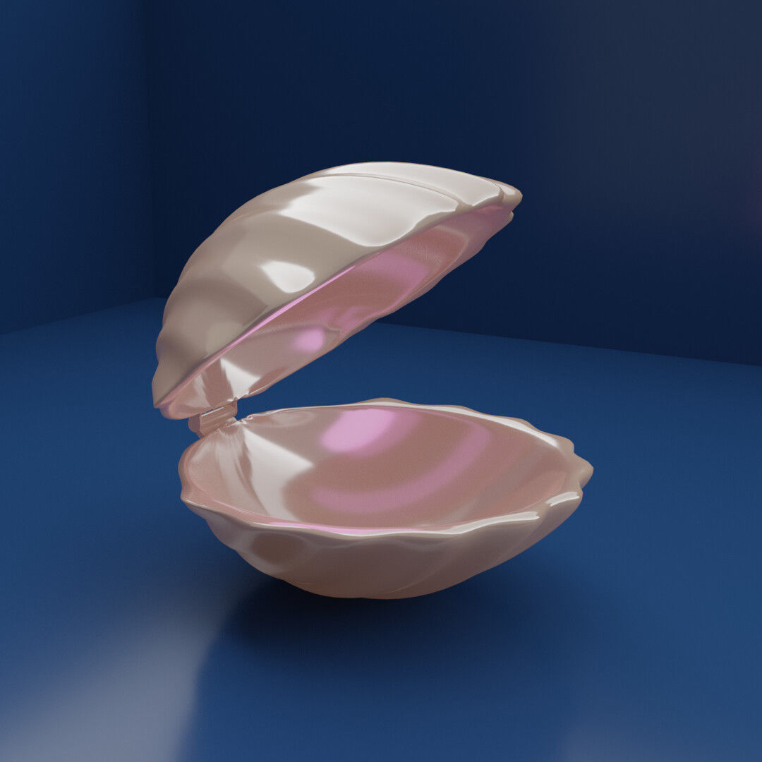 Seashells pearl shell 3D model_1