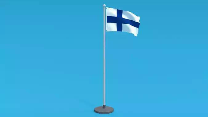 Low Poly Seamless Animated Finland Flag Low-poly 3D model