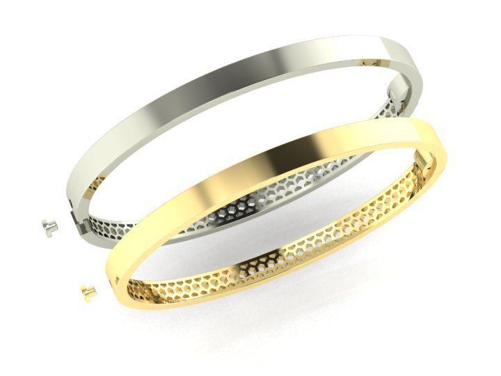 Bracelet LOVE two options 3D print model_4