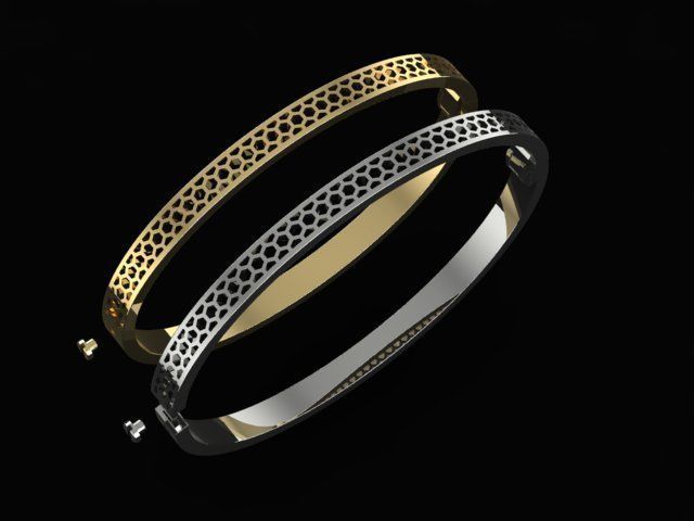 Bracelet LOVE two options 3D print model_13