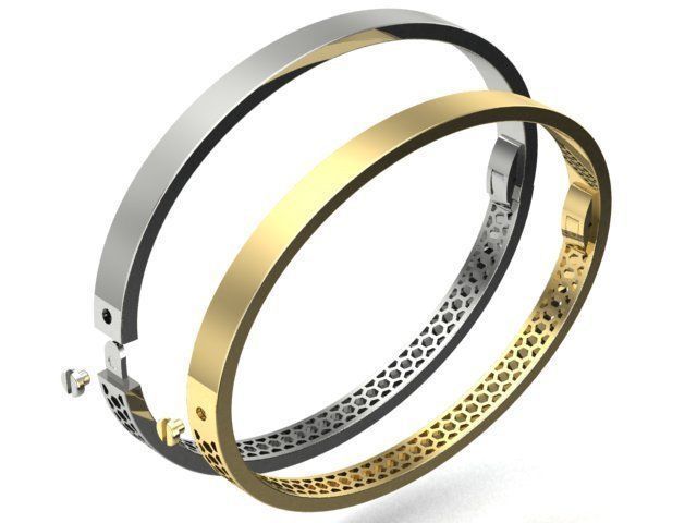 Bracelet LOVE two options 3D print model_6