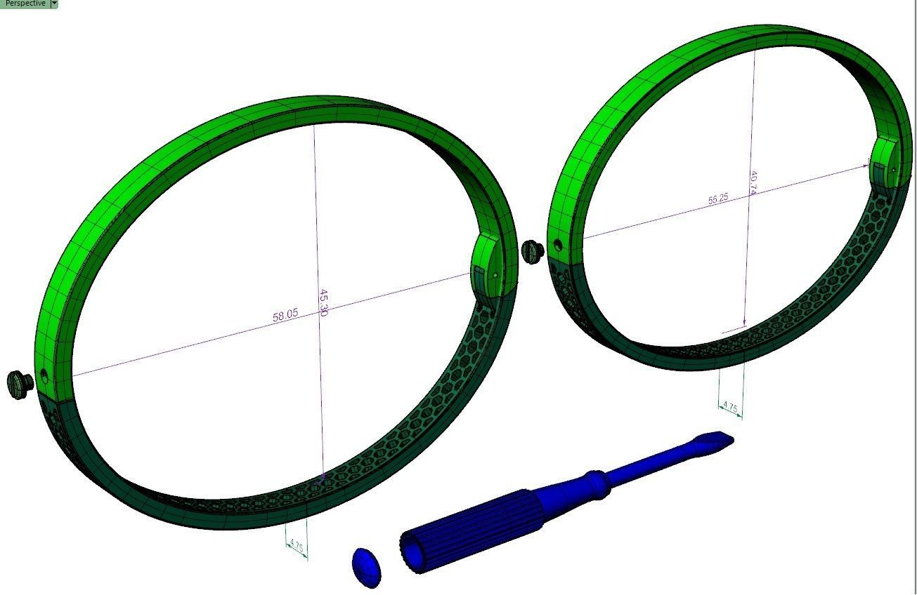 Bracelet LOVE two options 3D print model_5