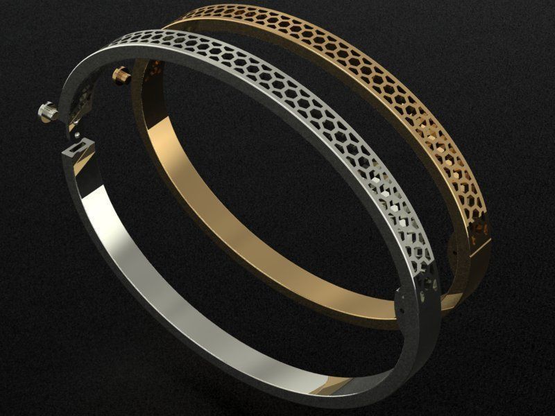 Bracelet LOVE two options 3D print model_14