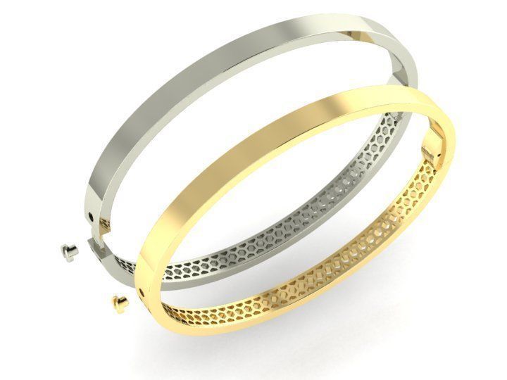 Bracelet LOVE two options 3D print model_2