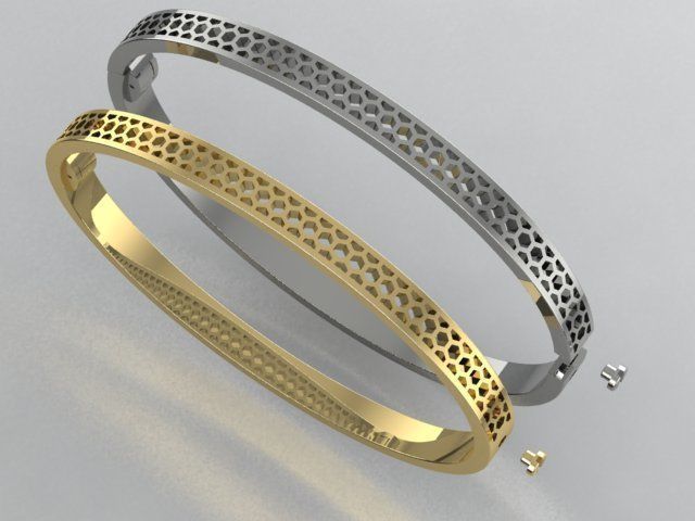Bracelet LOVE two options 3D print model_3
