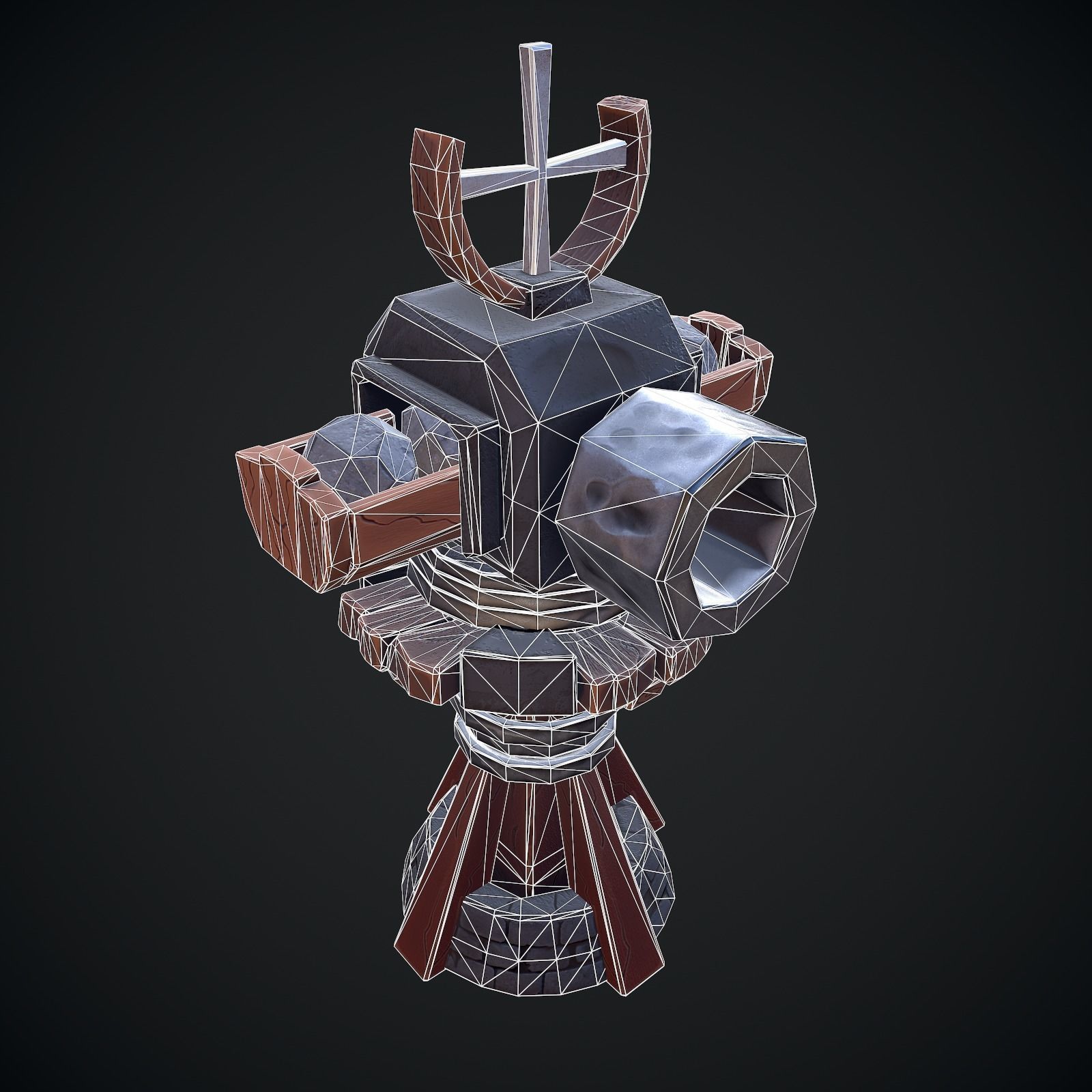 Tower Cannon Low-poly 3D model_4