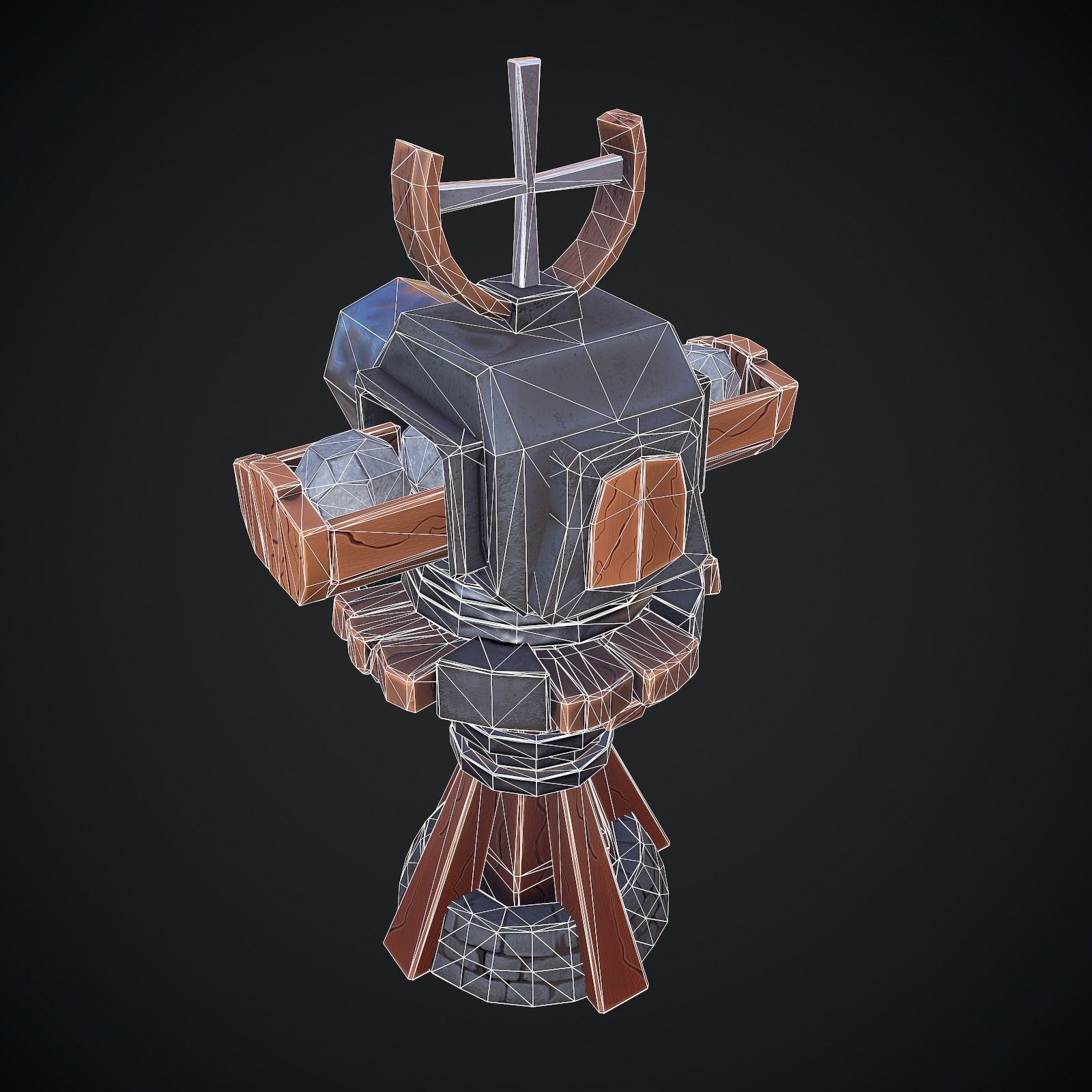 Tower Cannon Low-poly 3D model_5