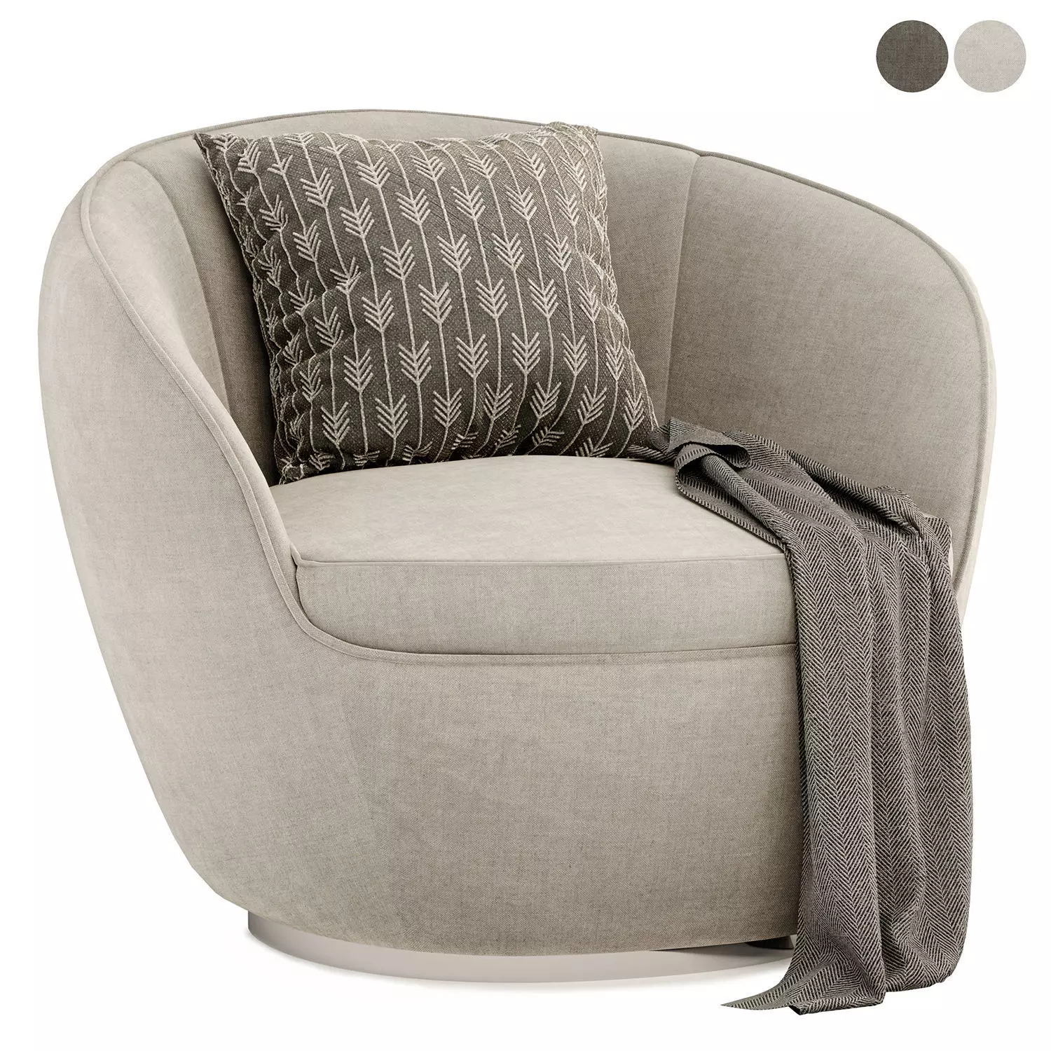 Giulia swivel armchair  3D model_0