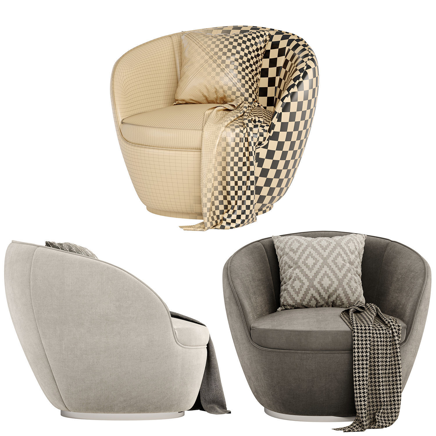 Giulia swivel armchair  3D model_3