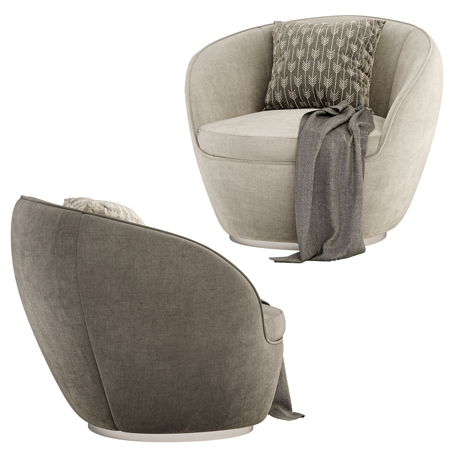 Giulia swivel armchair  3D model_2