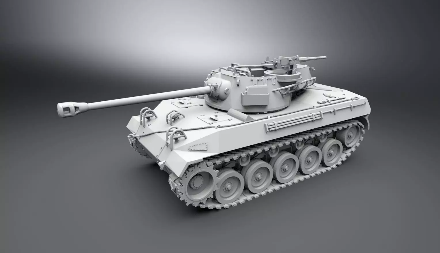 M18 Hellcat Scale model  3D print model_0