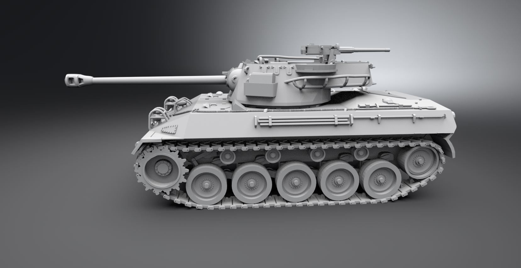 M18 Hellcat Scale model  3D print model_1