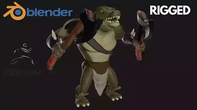 Fantasy alligator character