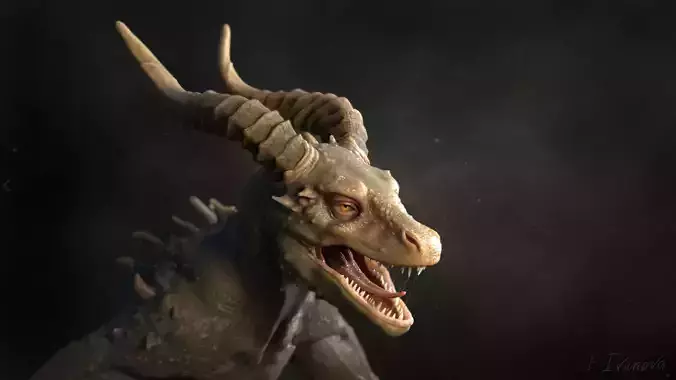 Drakonian beast Low-poly 3D model