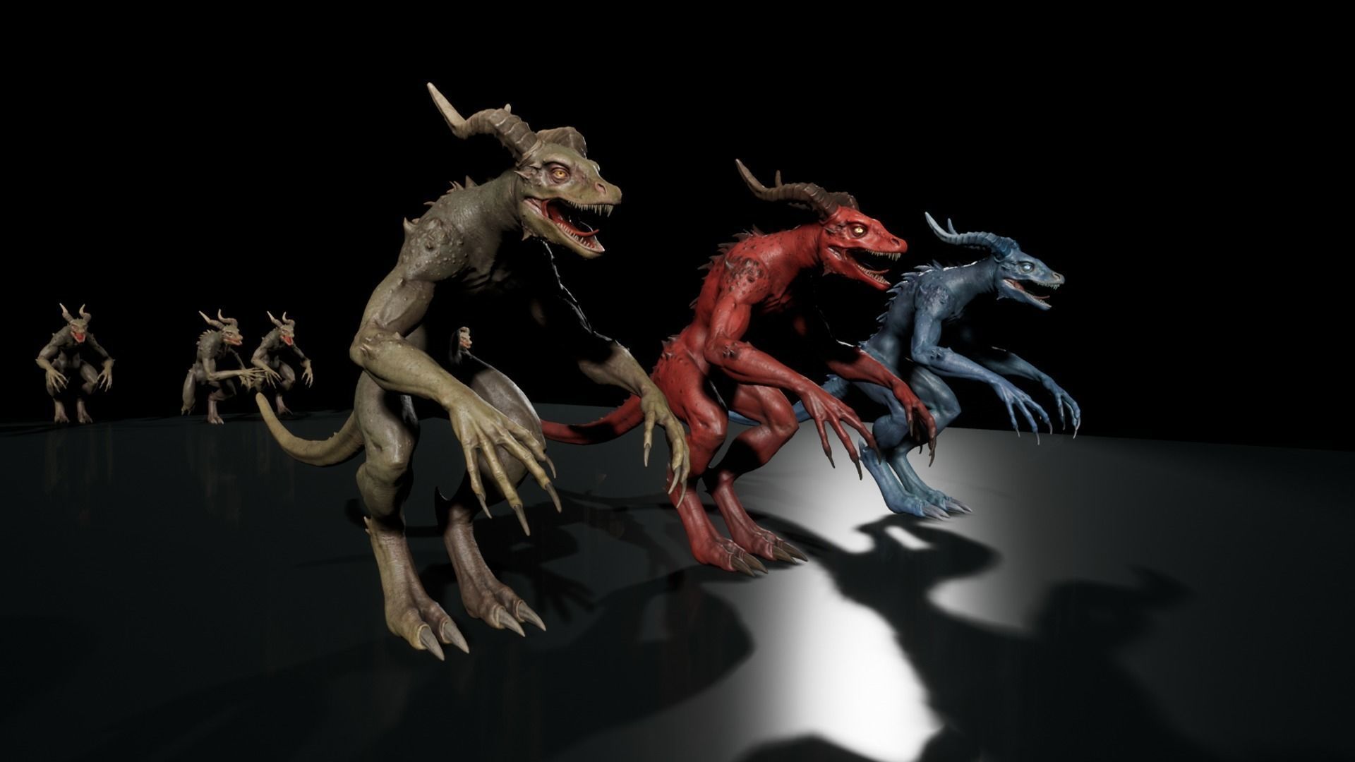 Drakonian beast Low-poly 3D model_4
