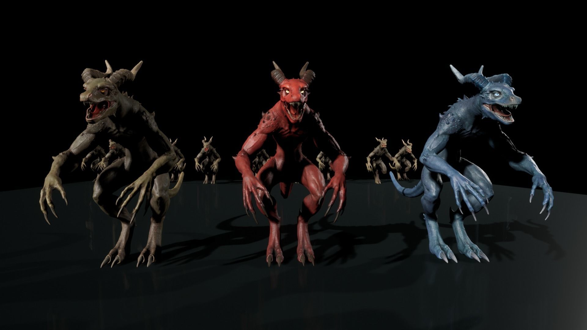 Drakonian beast Low-poly 3D model_5