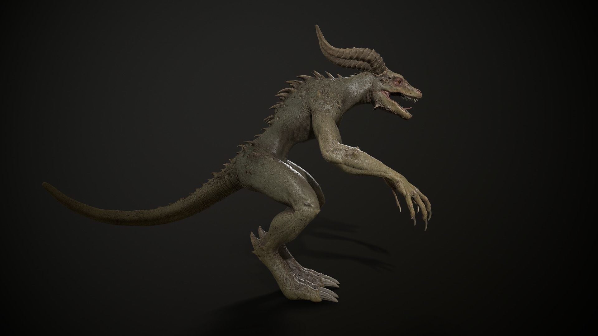 Drakonian beast Low-poly 3D model_10