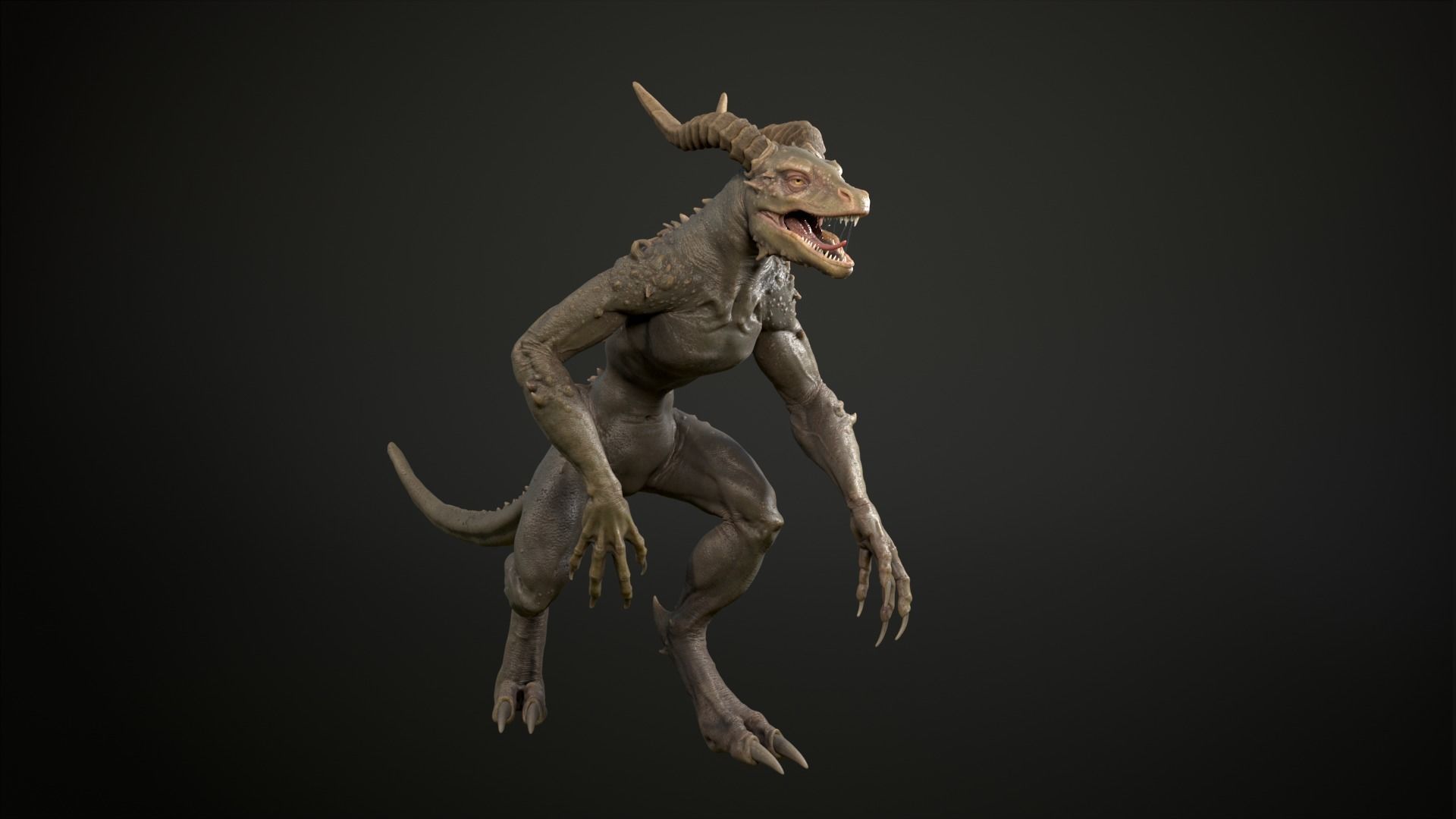 Drakonian beast Low-poly 3D model_9