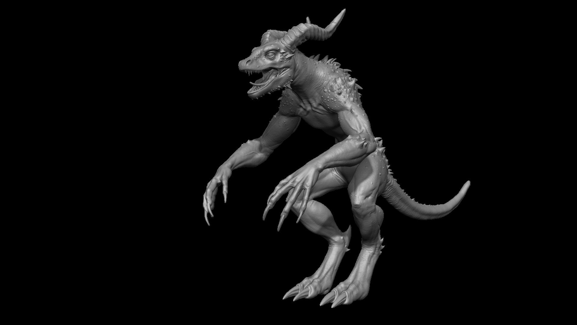 Drakonian beast Low-poly 3D model_3