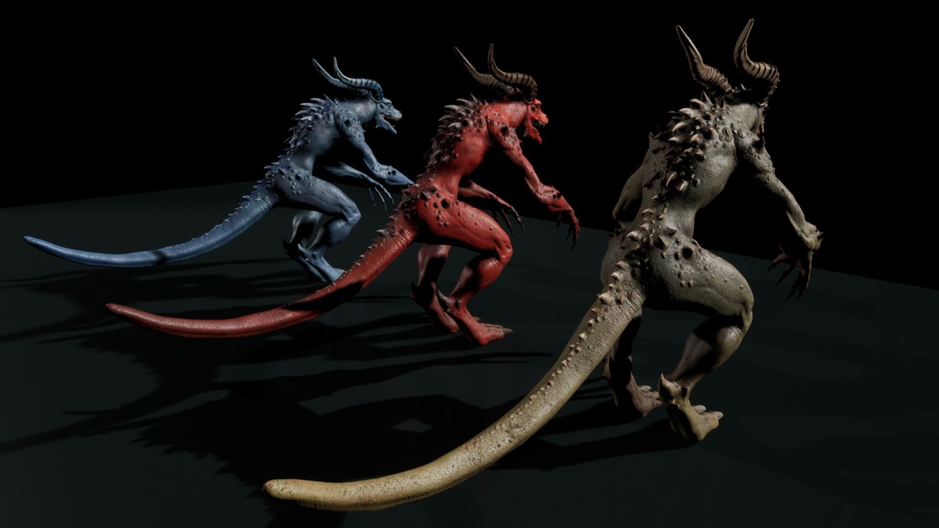 Drakonian beast Low-poly 3D model_6