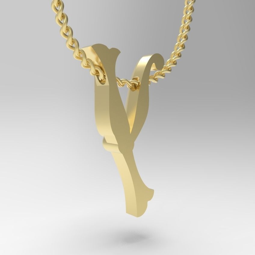 Alphabet Latin Y 3D print model_6