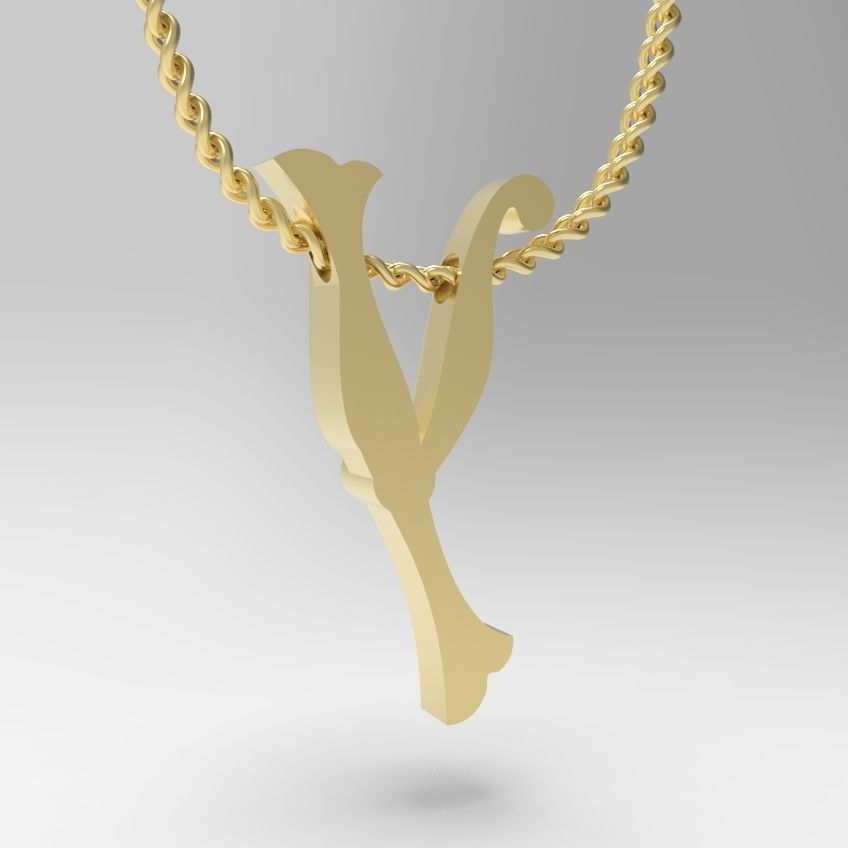 Alphabet Latin Y 3D print model_8