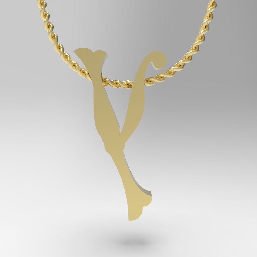 Alphabet Latin Y 3D print model_12