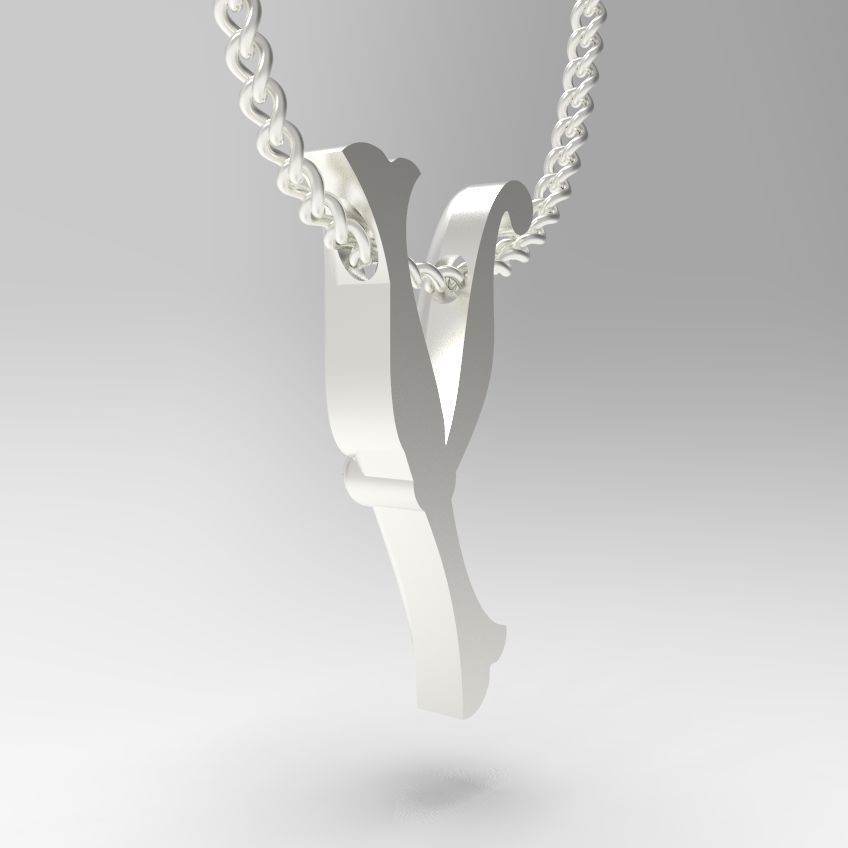 Alphabet Latin Y 3D print model_5