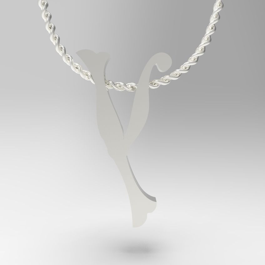 Alphabet Latin Y 3D print model_13