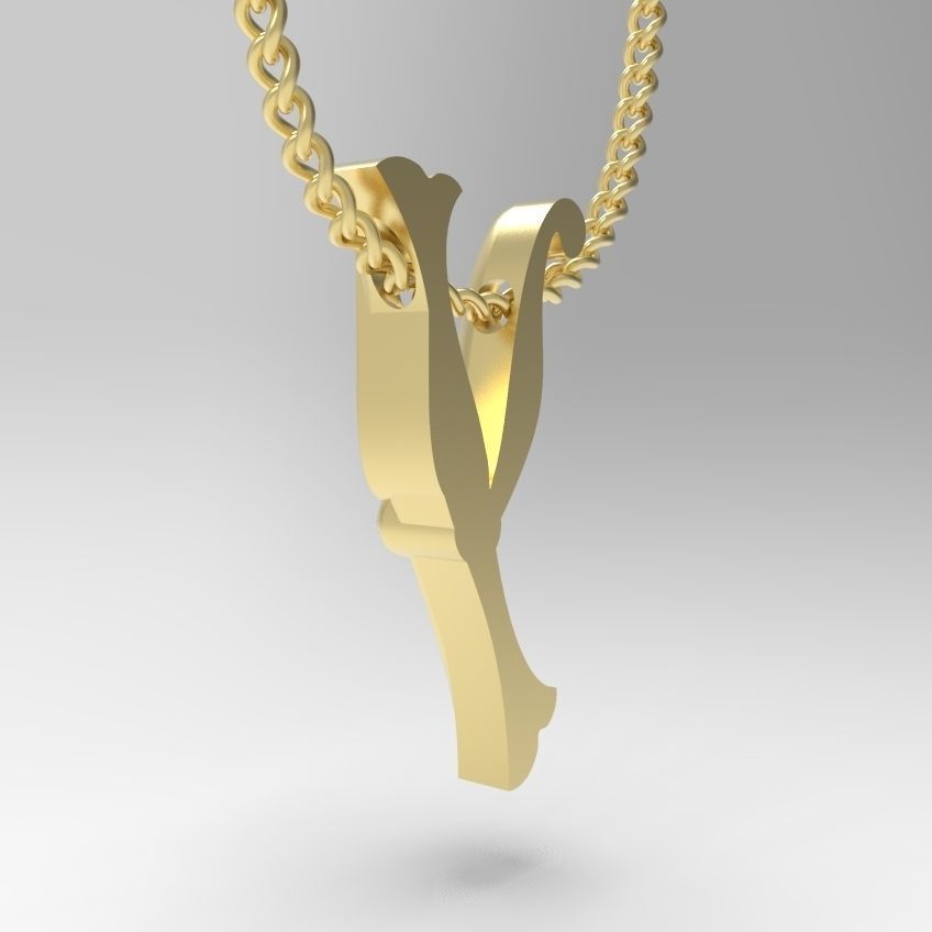 Alphabet Latin Y 3D print model_4