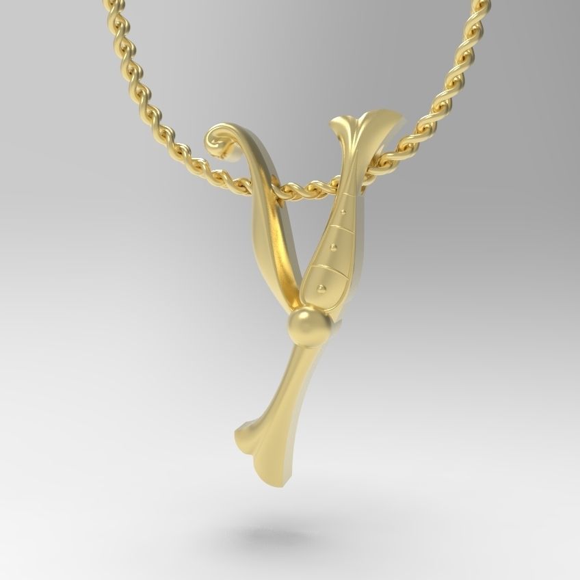 Alphabet Latin Y 3D print model_14