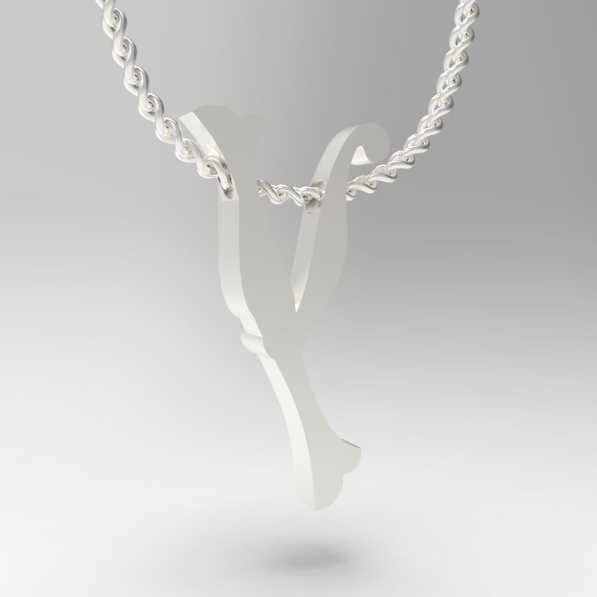 Alphabet Latin Y 3D print model_9