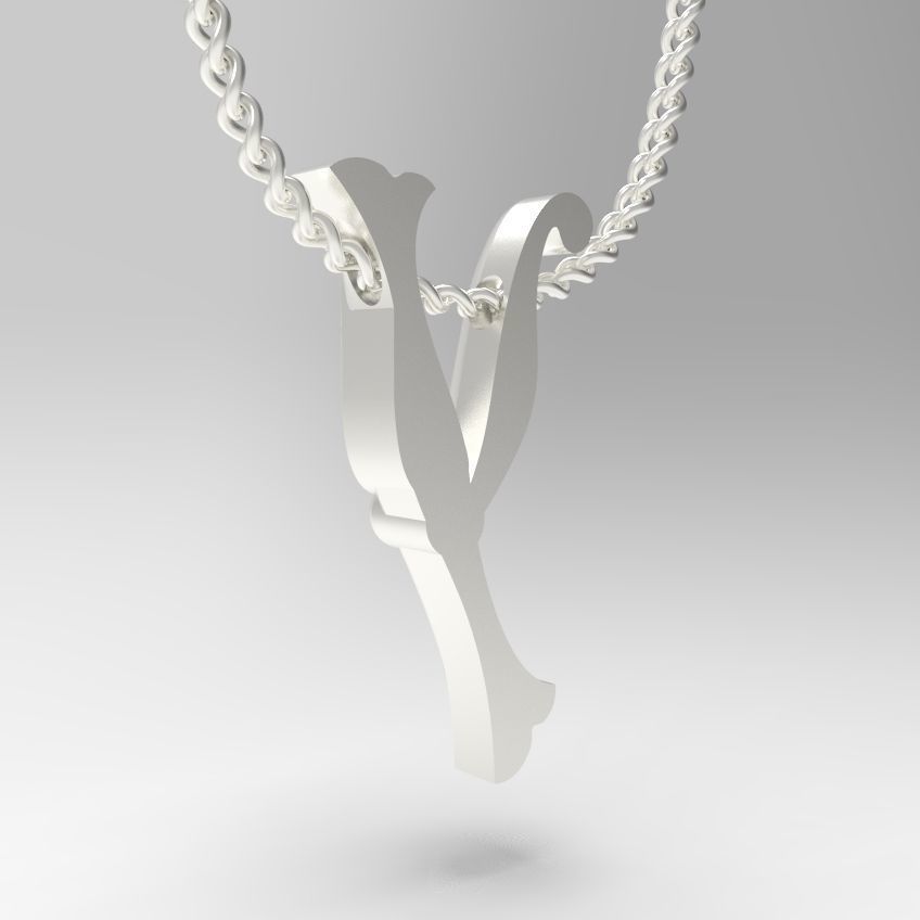 Alphabet Latin Y 3D print model_7