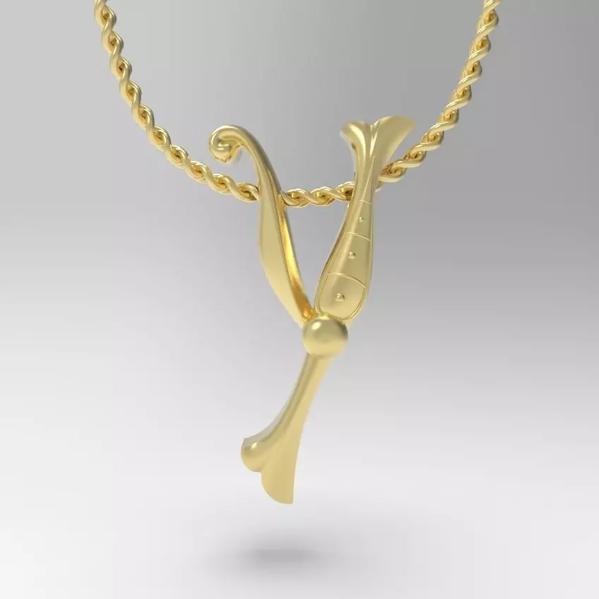 Alphabet Latin Y 3D print model_0