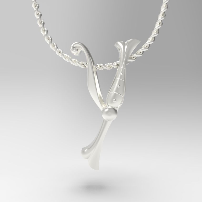 Alphabet Latin Y 3D print model_1