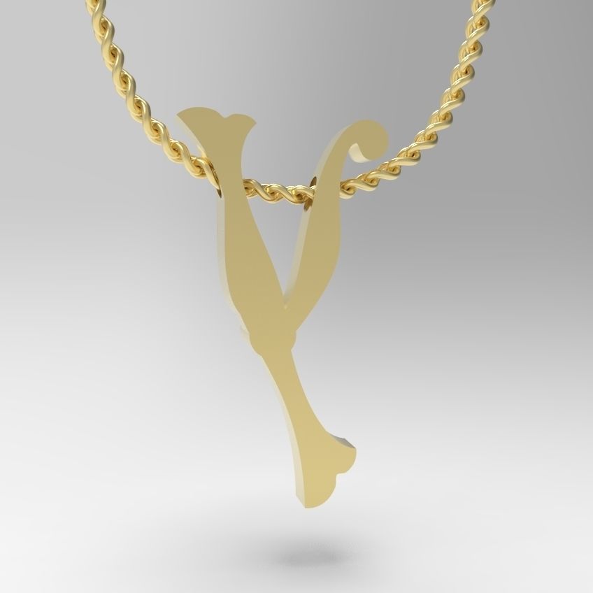 Alphabet Latin Y 3D print model_10