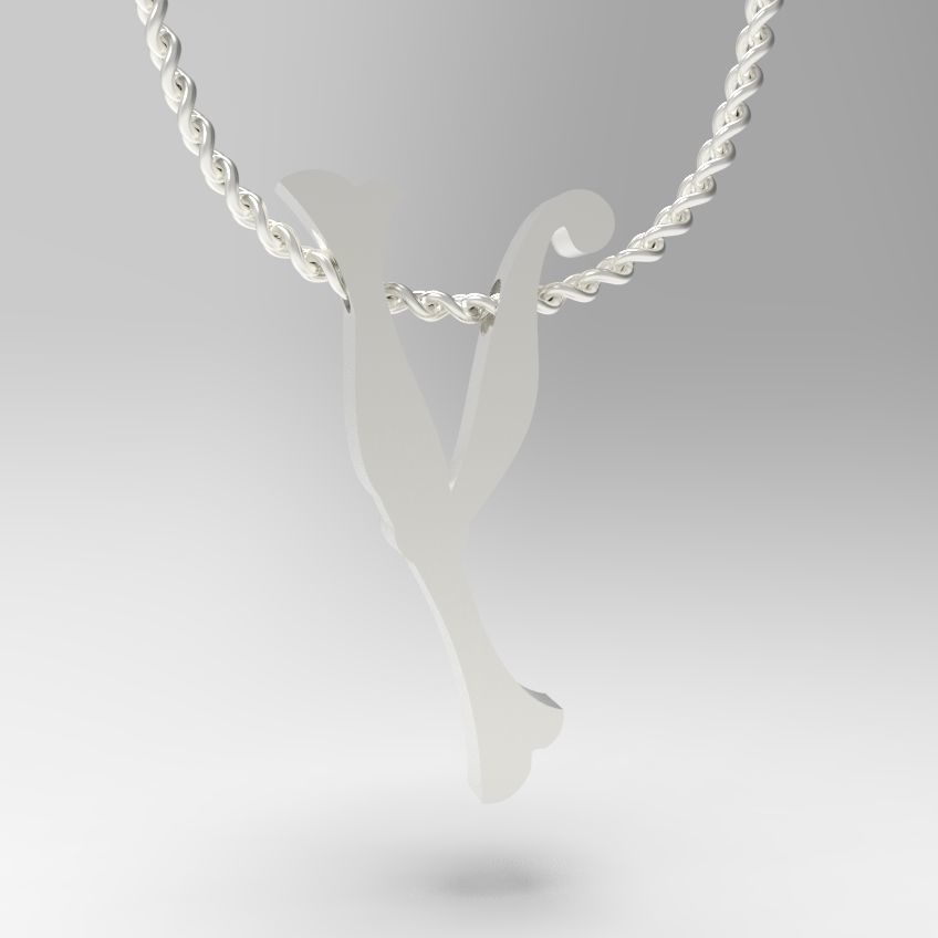 Alphabet Latin Y 3D print model_11