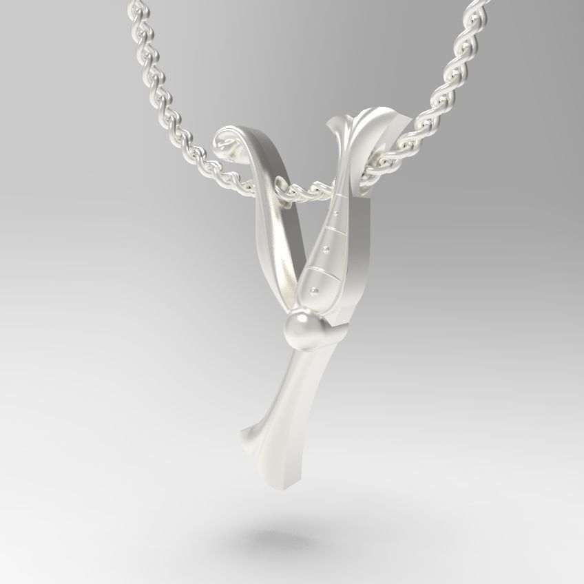 Alphabet Latin Y 3D print model_17