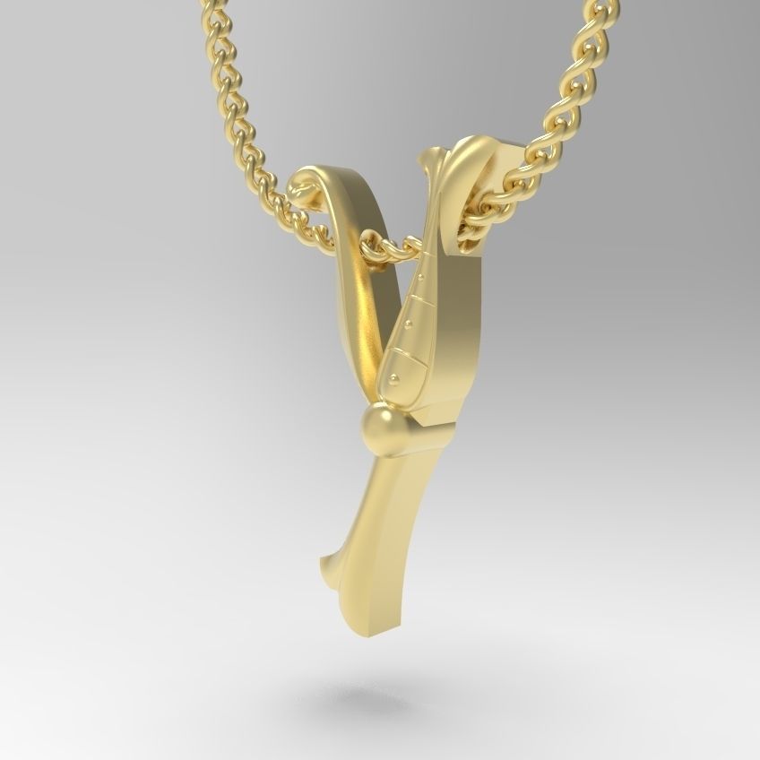 Alphabet Latin Y 3D print model_18