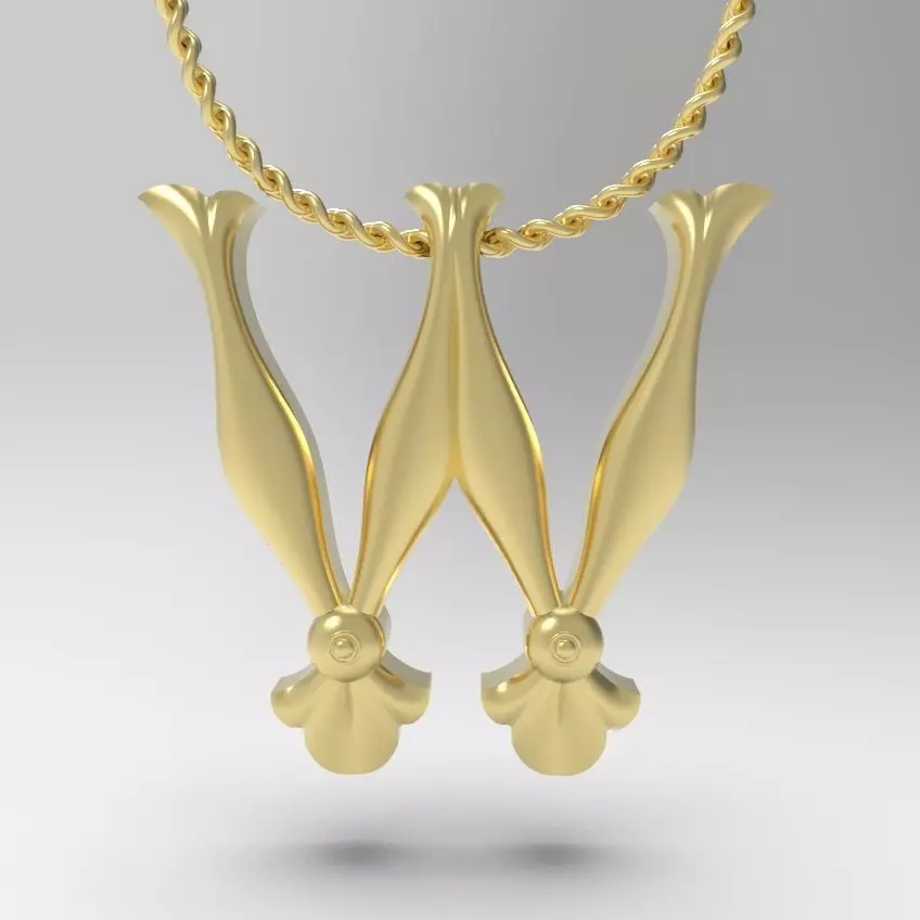 Alphabet Latin W 3D print model_0