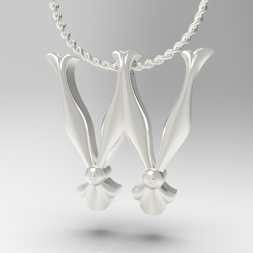 Alphabet Latin W 3D print model_15