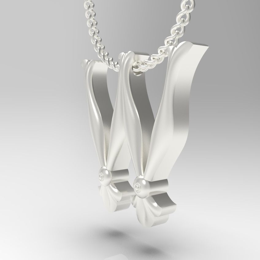 Alphabet Latin W 3D print model_21